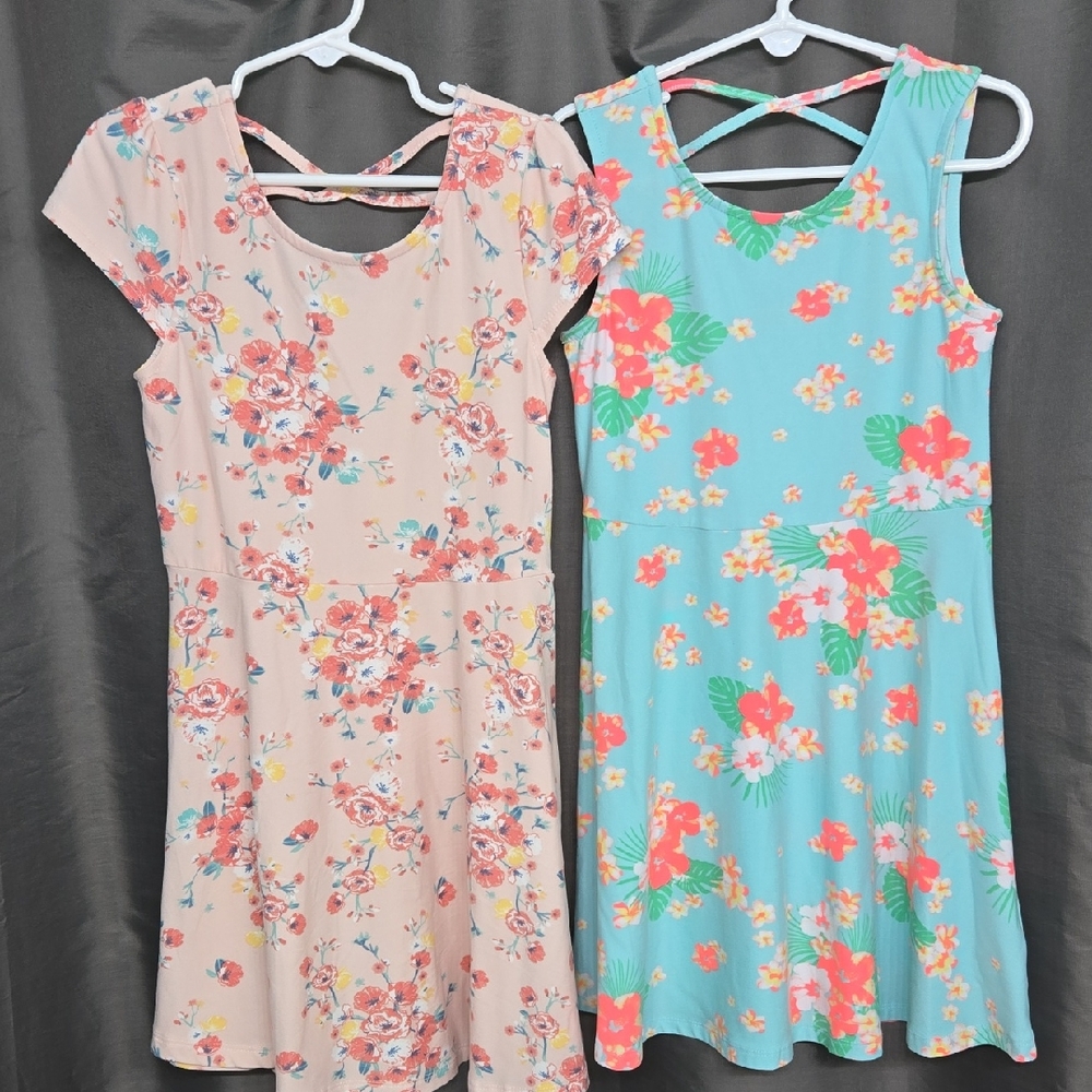Like-new! Epic Threads Pink and Blue Fit and Flare Casual Dress